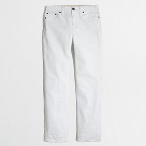NWT Womens Size 32 32x26 J. Crew Off White High-Rise Cropped Straight Jeans